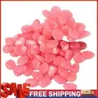 100Pcs Reusable Glow In The Dark Pebbles for Outdoor Landscaping (Pink)