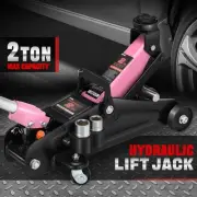 2 Ton Steel Low Profile Hydraulic Trolley Service Floor car Jack w/ Lock Pink