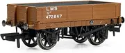 [Hornby] 3 Plank Wagon, LMS Era 3 Freight Wagons, 1:76 Scale 00 Gauge, LMS Bauxite Livery, Minimum Curve 2, NEM Tension Lock Couplings, 7.1cm L x 3.5cm W x 2.5cm H, Age 14+