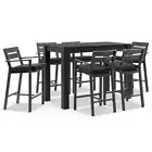 NEW Santorini Outdoor Aluminium 1.5M Rectangle Bar Table With 6 Bar Stools
