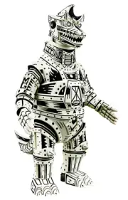 Mechagodzilla - Vinyl Designer Figure by Attack Peter - Linocut Variant -IN HAND