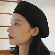 Plain Beret Hat A299 - Off-White - One Size