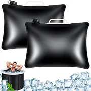 2 Pack Large Reusable Ice Bath Bags Water Chiller,Bathtub Freezer Water Bags,Portable Cold Plunge Ice Bags Tub Accessories,Anti-Breakage Ice Block/Cube Molds for Cold Plunge(12L)