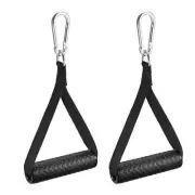 Resistance Exercise Band Handles, Rubber Handle Grips with Large Clips 1 Set