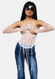 [Amarachi] Crystal Drip Underbust Corset