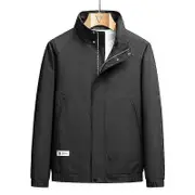 M-8XL Large Jacket Casual Stand Neck Solid Fat Man Plus Coat black 7XL