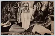 c1960s The Coming of Quetzalcoatl Orozco Frescoes Dartmouth Vintage Postcard