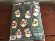 Bucilla Musical Snowmen Christmas Ornament Embroidery Kit Sealed
