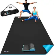 [Sensu] Large Yoga Mat - 9' x 6' x 9mm Extra Thick Yoga Mat for Men and Women - Non-Slip Surface for Extra Grip - Ideal for Hot Yoga, Pilates, Grounding and Meditation at Home or in Studios