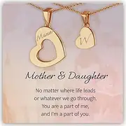 [SilverLining Creation] Mother Daughter Necklace – Gifts for Mom, Gifts for Daughter, Mom Birthday Gifts, Daughter Birthday Gifts, 18K Gold Plated, 5A Zirconia, Triple-Layered Finish, Size 17-19''