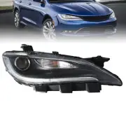 Passenger For 2015-2017 Chrysler 200 Black Trim Halogen Headlight w/ LED DRL RH (for: Chrysler)
