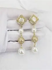 Ear Studs Hua Fashion Women's Jewelry 925 Silver Stud Earrings European Retro Zircon Pearl Stud Earrings Gift Girl Ear Stud