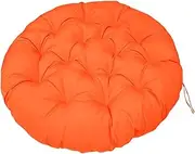 Chair Cushion Outdoor, Waterproof Thicken Seat Chair Cushion Round Chair Cushion Replacement, Garden Hanging Swing Pad Non-Slip Ties,Beige (Color : Orange, Size : 140cm/55.1in)