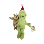 Grinch with Santa Hat & Max Plush 14.5" Soft Stuffed Plush Toy ~New, with Tag~