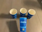 Obama 08 Election 7Eleven soft drink cups (unused) 2008 Presidential Memorabilia