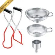 3 Pcs Canning Funnels Set, Stainless Steel for Wide & Regular Jars, with Jar Ton