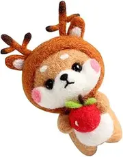 SEWACC DIY Plush Doll Set Boys and Girls Hand Craft Tool Felting Kit Punch Needle Felting for Beginners Cartoon Dog Craft Kit