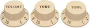 Fender 991369000 Knobs One Volume, Two Tone, Vintaged Aged White