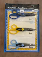 NEW Set 3 Fiskars Photo Scrapbook Paper Edgers Scissors Colonial Zipper Clouds