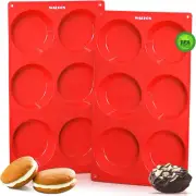 Silicone Whoopie Pie Baking Pans, 2 Pcs Non-Stick Muffin Top Pan. Food Grade and