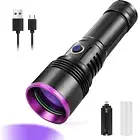 30W UV Flashlight Black Light,365Nm USB Rechargeable Black Light Torch for Pet U