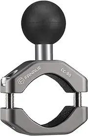FANAUE CC-05 Aluminum Handlebar Clamp Mount U-bolt Base Compatible with RAM Mounts B size 1 inch Ball Double Socket Arm & Bike Motorcycle Phone Holder for 0.85" to 1.14" Diameter Rail