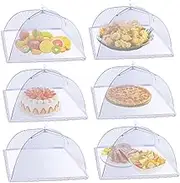 (6 Pack) ESFUN Food Net Covers for Outside, 17"x 17" Large Outdoor Food Cover Mesh Screen Tents Umbrella Fly Food Covers for Picnics, Parties, BBQ, Camping, Reusable and Collapsible