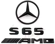 Mercedes Benz S65 SEDAN W222 AMG Rear Star Badge Set Y2013-2020 Gloss BLK