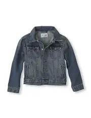 THE CHILDREN'S PLACEBoys Blue Denim Jacket- Stream Wash. Lined Snap Front