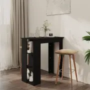 Bar Table with Shelf Black 102x50x103.5 cm Engineered Wood