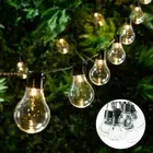 10/20Bulb Retro Solar String Lights Outdoor Garden LED Festoon Party Globe Lamps