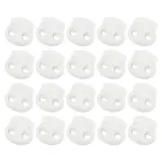 40Pcs 5mm Plastic Cord Locks Double Hole Spring Toggle Stopper White