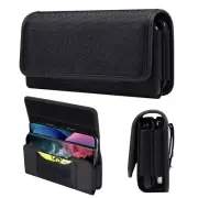 For Google PIXEL 4 Horizontal Leather Wallet Belt Clip Holster Case Black Cover