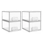 Vtopmart 4 Pack Clear Stackable Storage Drawers 4.4'' Tall Acrylic Bathroom M...