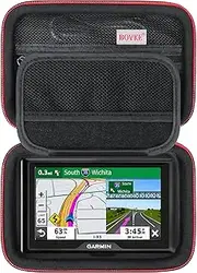 BOVKE GPS Case for 5-5.5 inch Garmin Drive 52/51/53, DriveSmart 55, Garmin zūmo XT, dezl OTR500, zumo 396 LMT-S GPS Navigation System, Extra Space fit Car Charger, USB Cable and Accessories, Black