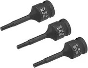 uxcell 3/8" Drive x H4 (4mm) Impact Hex Bit Socket, Metric 3" Length, Cr-Mo Steel 3pcs