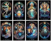 Art Nouveau tarot cards deck. Jugendstil Fantasy tarot. 78 cards deck.