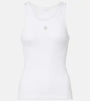 [Rabanne] Rabanne Semi-sheer cotton T-shirt AU 14 white