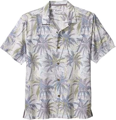 $158 Tommy Bahama Men's, Big&Tall Palm Exposure Camp Shirt, Continental, 2XLB