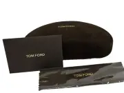 NEW Tom Ford Brown Suede Hard Clamshell Sunglasses Case With Cleaning Cloth