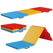 Fitvids 2" Thick Three Folds Folding Exercise Mat with Carrying Handles for MMA