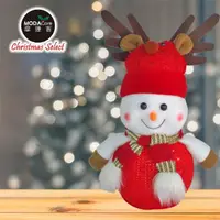 在飛比找momo購物網優惠-【摩達客】聖誕圍巾紅色雪人擺飾-中(20*40cm單入)