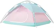 Camping Beach Tent Pressure Instant Open Camping Tent Silver Coated Fabric Tents Windproof Rainproof for Outdoor Hiking 4 Person for Outdoor Hiking Fishing
