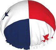 Flag Of Panama Print Various Activities Shower Cap Reusable Soft And Lightweight Bath Hair Cap Long Hair