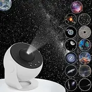 [VanSmaGo] Galaxy Projector, 12 in 1 Planetarium Star Projector Realistic Starry Sky Night Light with Solar System Constellation Moon for Kids Adults Bedroom Ceiling Home Theater Living Room, White