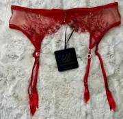 Honey Birdette RUBY ✨❤️ Red & Gold Garter Small
