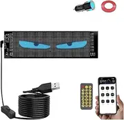 Devil Eyes Light For Cars, DIY Car Dynamic LED Smart Colorful Eye Lamp Soft Screen, Programmable Flexible Matrix Screen ,with APP Remote Control, Bendable Ojos Led para Carro(1PC,9.2*37.4CM/3.3*14.7IN