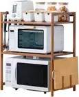 Microwave Shelf Microwave Stand, 3 Tier Bamboo Microwave Oven Rack with Board Ra