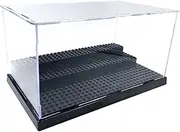Display Case for Minifigure Action Figures Blocks, Display Box Storage for Lego Minifigures, Fit for Lego Lovers,Black