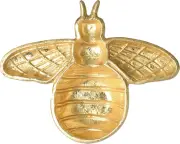 ✨ Decorative Cast Iron Gold Bumble Bee Shaped Dish 8"L x 6-1/2"W